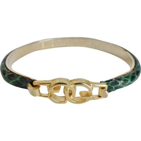 vintage gucci bracelets|vintage Gucci snakeskin bracelet.